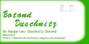 botond duschnitz business card